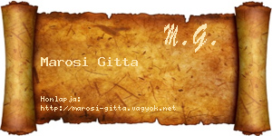 Marosi Gitta névjegykártya
